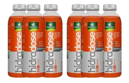 Kit C/6 Soro Reidratante Hidradose Laranja Biofhitus 480ml