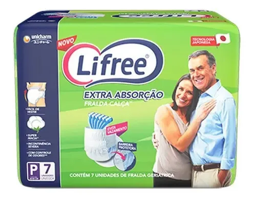 Fraldas para adultos descartáveis Lifree Extra Absorção FRADA-CALÇA Pequeno x 7 u