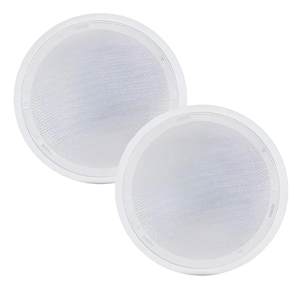 2 Arandelas Acústicas Redonda Teto Embutir Gesso 110w Orion Cor Branco