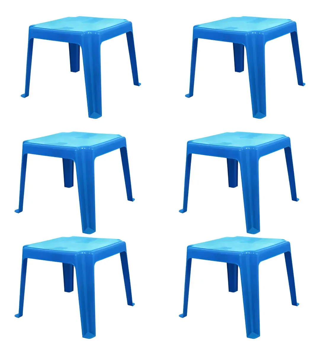 Kit 6 Mesas Educativa Azul Rosa Criança Piquenique