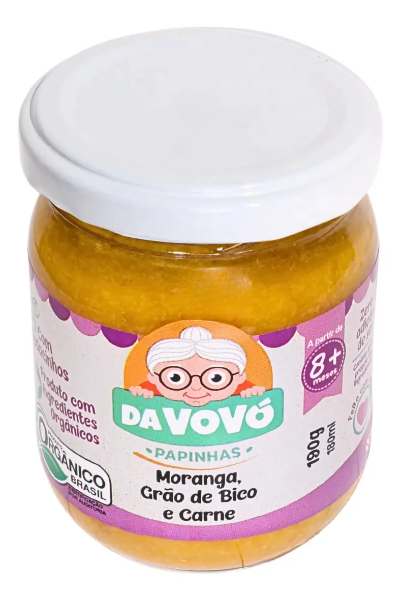 Papinha 8+ Moranga, Grão De Bico E Carne Da Vovó
