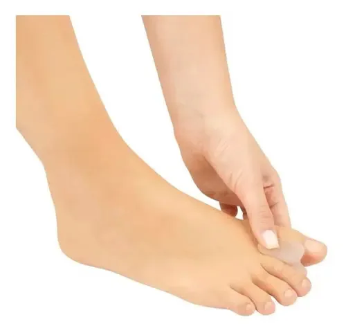 Par Protetores Para Joanetes Com Separador Dedos Silicone Cor Transparente Tamanho G(41-44)