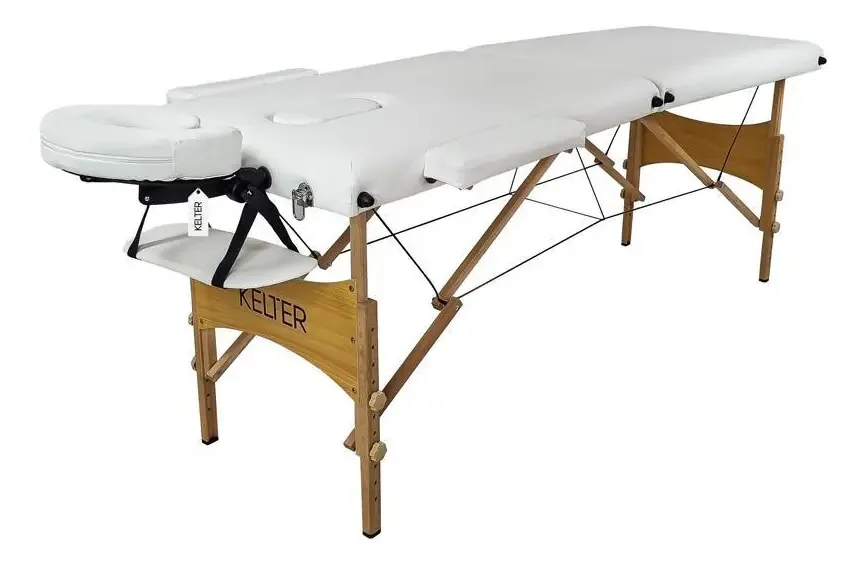 Maca Portátil Para Massagem Divã Dobrável Kelter M22t Branca