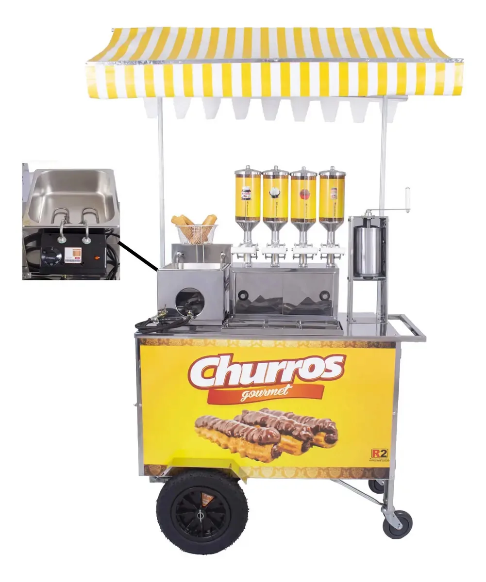 Carrinho Churros Masseira Fuso 4 Doceiras Resistência - R2