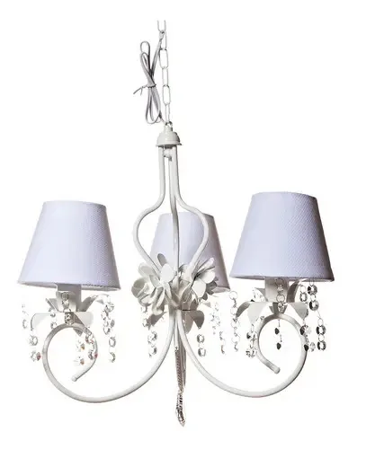Lustre 3l Imperial Branco Quarto Bebê Infantil Menina Menino