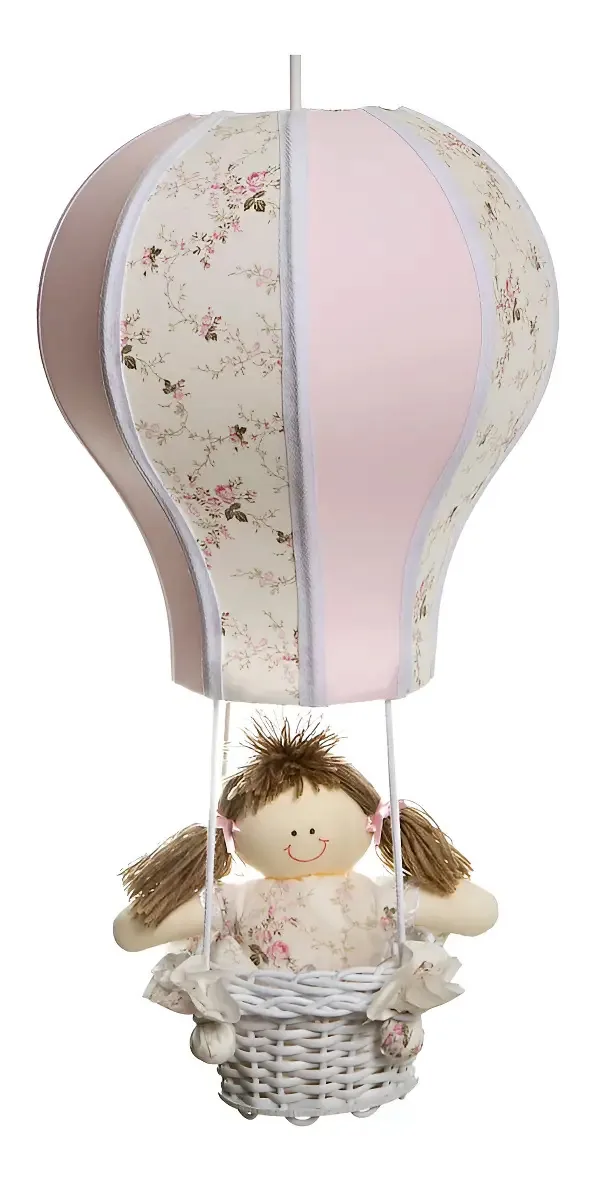 Lustre Balão Cintura Rosa Quarto Bebê Infantil Menina