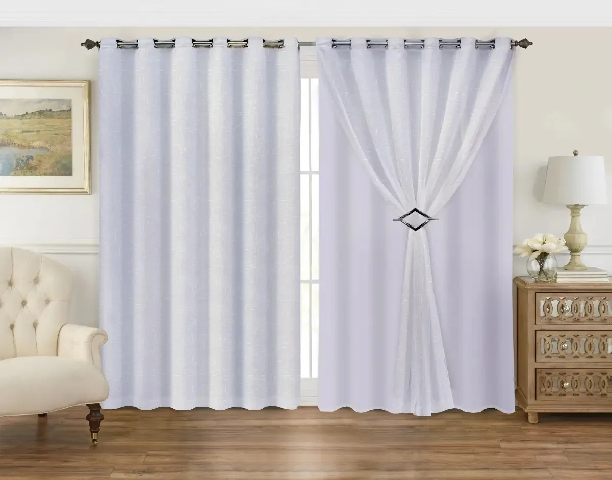 Cortina rústica Decori Cortinas cor branco