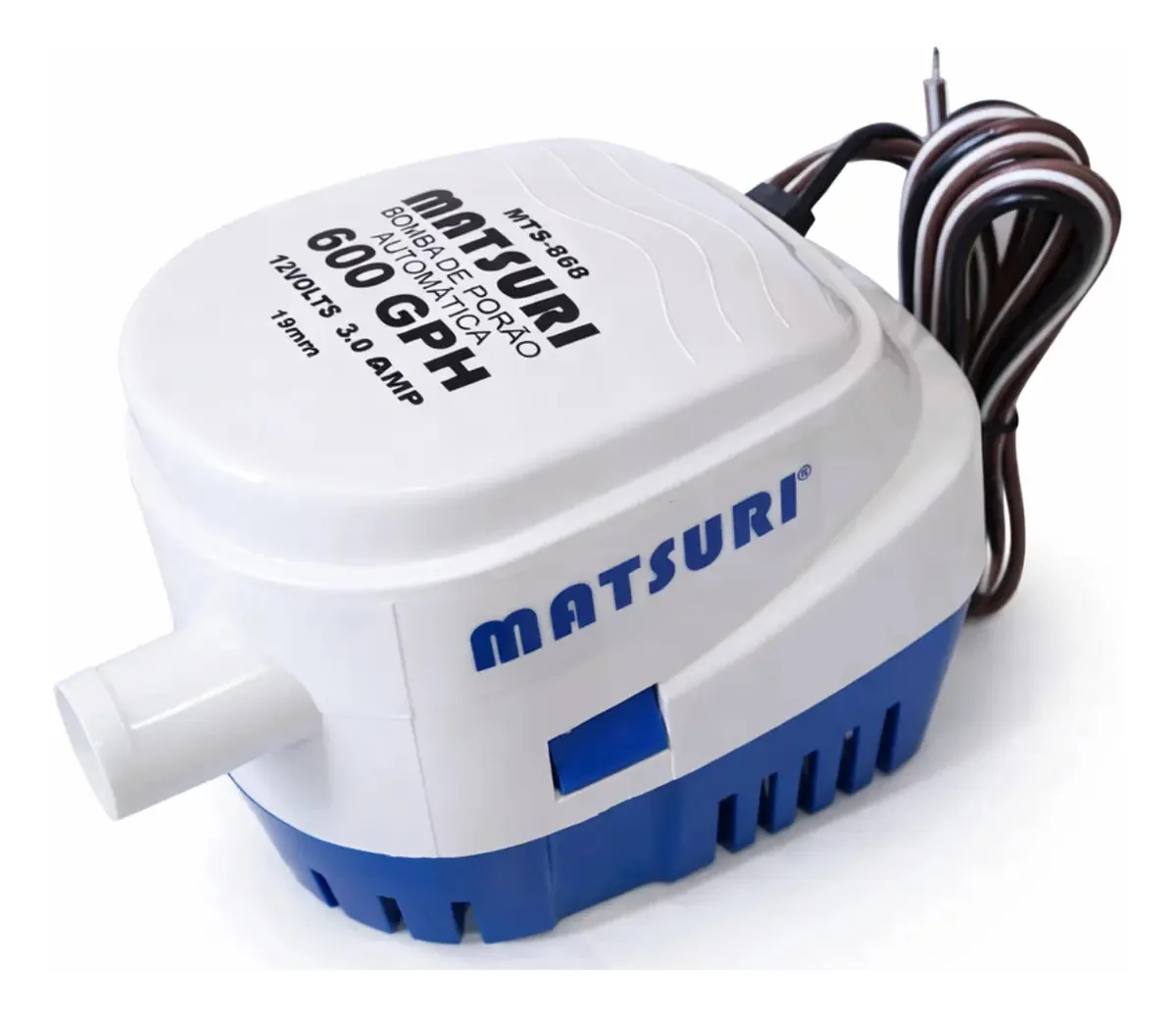 Bomba De Porão Matsuri® 600 GPH Com Automático Embutido - Segurança para a sua navegação - Uso em Barcos, Veleiros, Moto aquáticas, Iates e as mais diversas embarcações