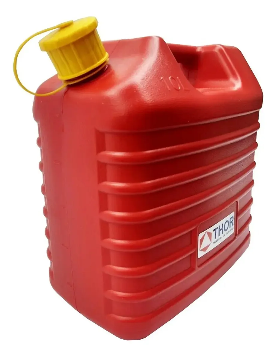 Galão De Combustível Vermelho 10 Litros Com Bico Thor