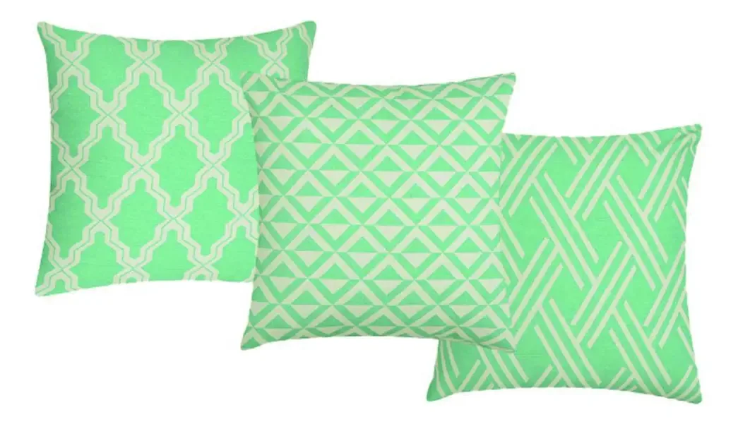 Conjunto 3 Capas Almofadas Suede Soft Turquesa 43x43cm