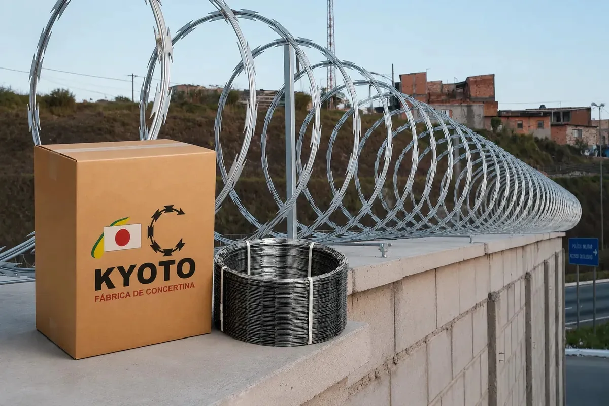 Cerca Arame Concertina Diâmetro 30 Centímetros 10 Metros