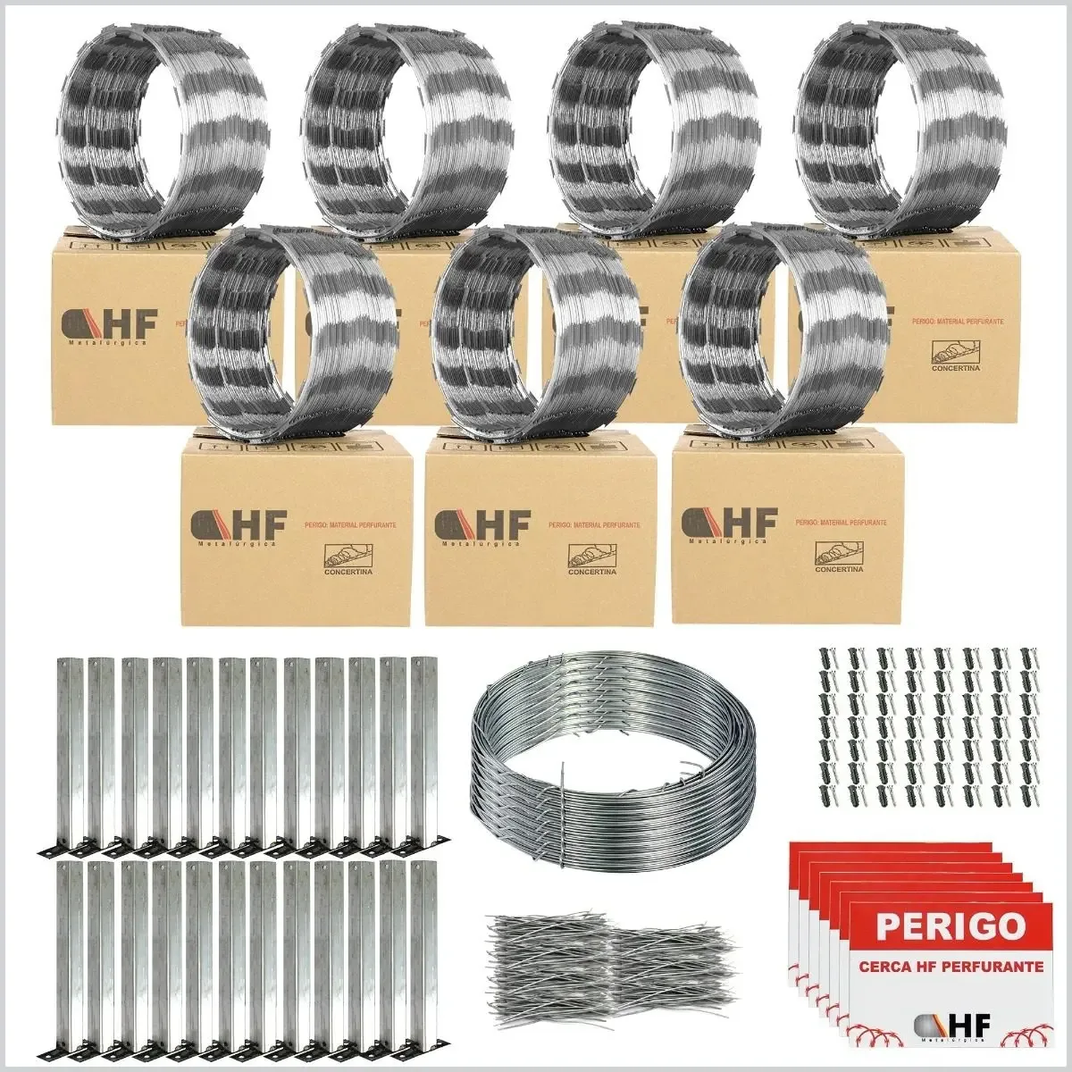 Arame Concertina Dupla Hf Metalúrgica 70m De Comprimento