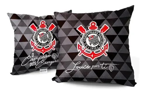 Almofadas Corinthians O Campeao Dos Campeoes Timao Futebol Cor Cinza