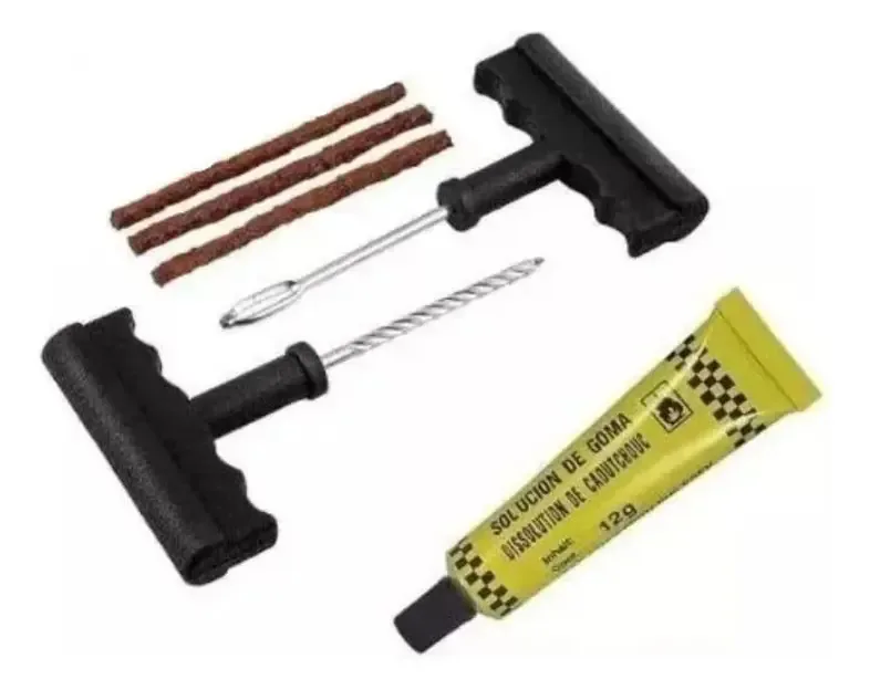 Kit Reparo Pneus Carro Moto Saint 6 Peças Cola Escareador Agulha Plugs