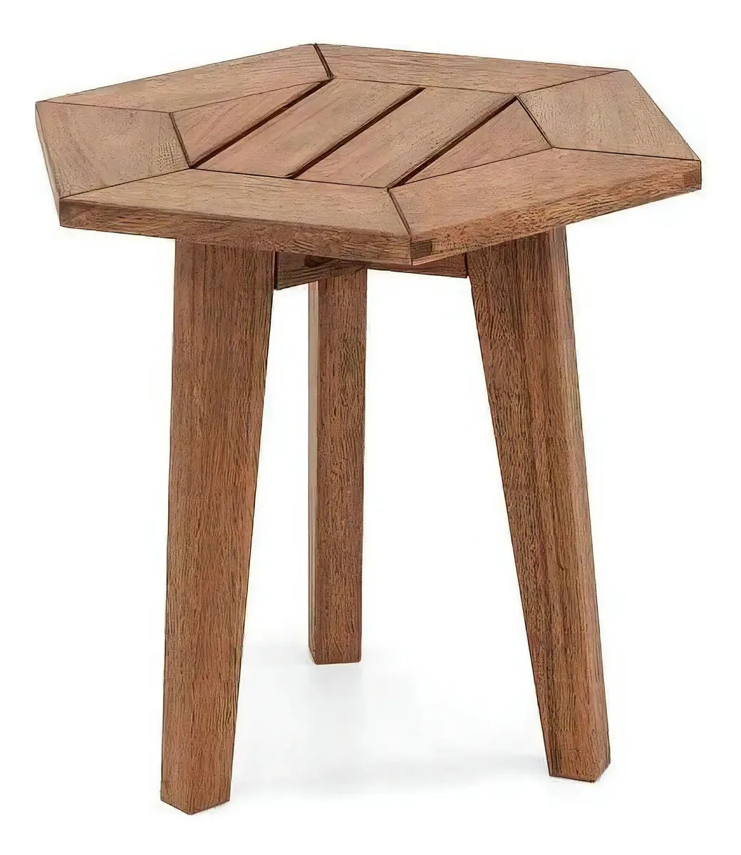 Mesa De Centro Sextavada Cor Jatobá