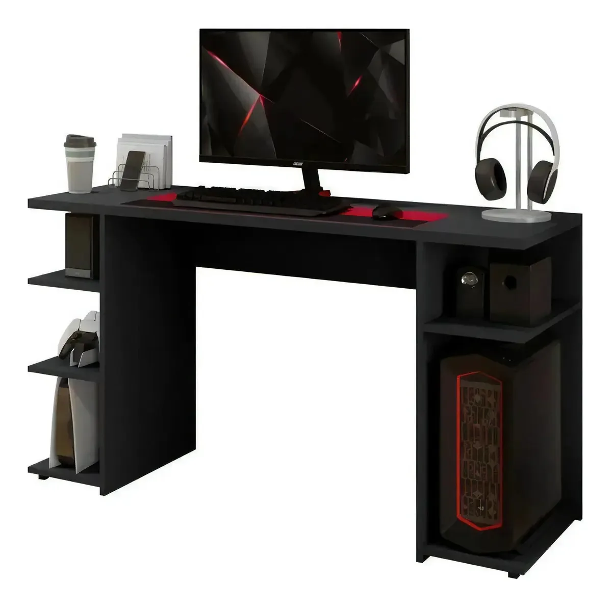 Escrivaninha Gamer Arte Móveis Preto