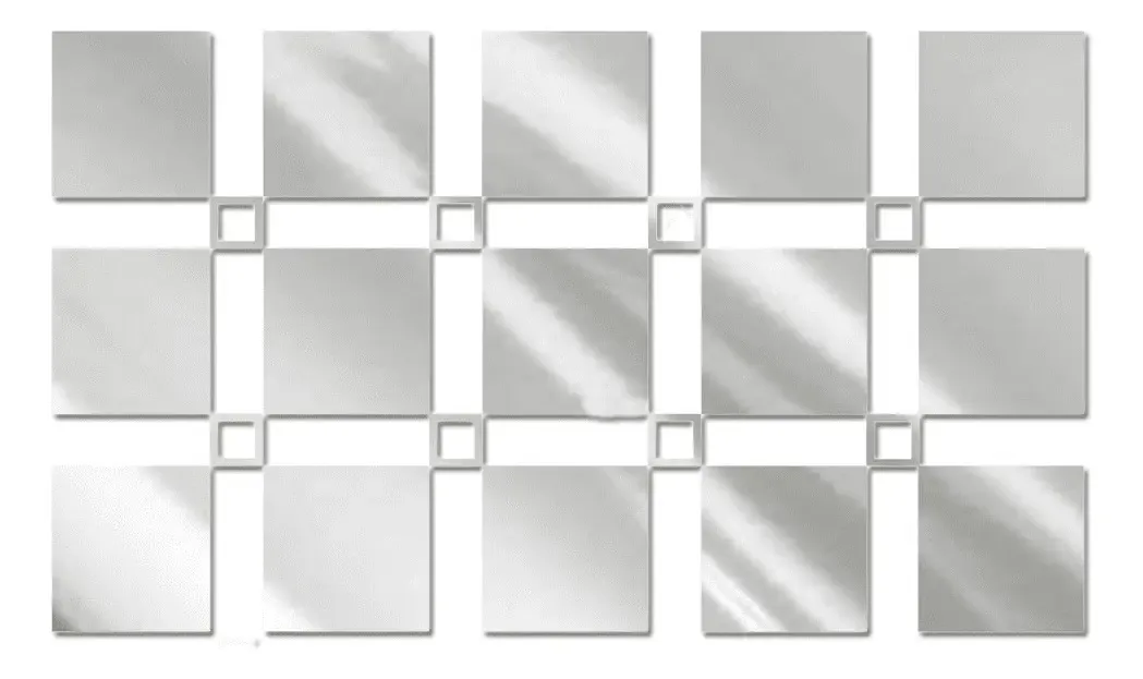Espelho Decorativo Acrílico 23 Quadrados Para Sala Quarto
