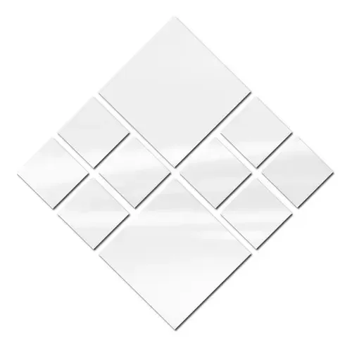 Espelho Decorativo De Vidro Com 10 Quadrados Personalizáveis