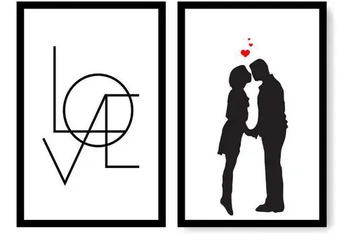 Quadro decorativo Imperio Quadro quadro decorativo casal love 76x57 sala quarto cor da armação água x 2cm - mdf
