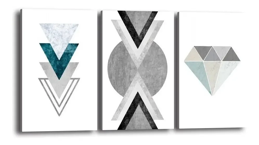 Conjunto Kit Quadros Decorativos Geométrico Abstrato