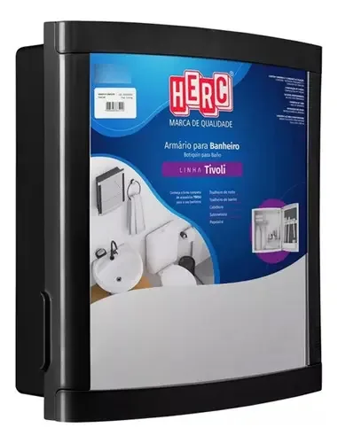 Armário P/ Banheiro Herc Tivoli Preto