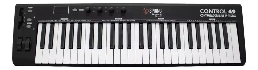 Teclado Controlador MIDI Spring Control 49 Teclas USB Compatível PC Mac
