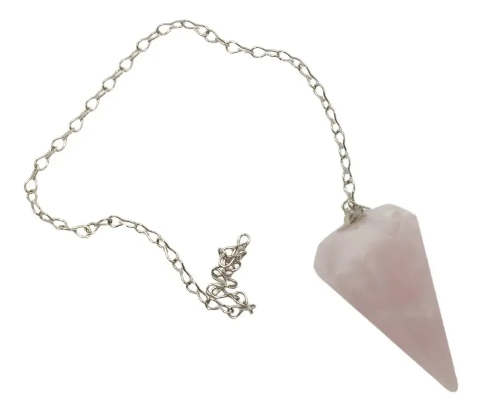 Pêndulo De Cristal Natural Quartzo Rosa