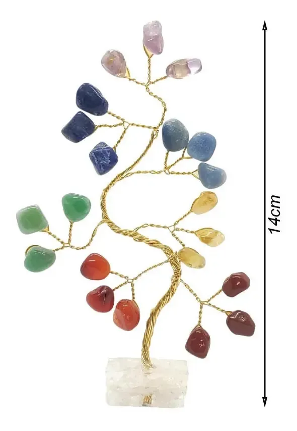 Bonsai Pedra 7 Chakras Base Cristais Prosperidade