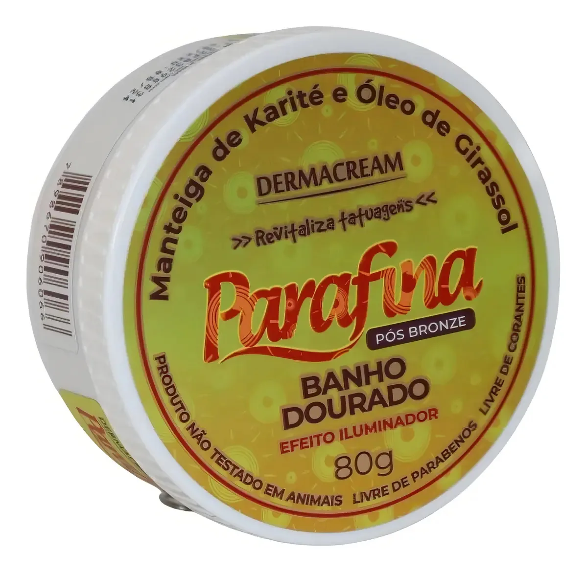 Parafina Pós Bronze Com Manteiga De Karité E óleo De Girassol Dermacream 80g