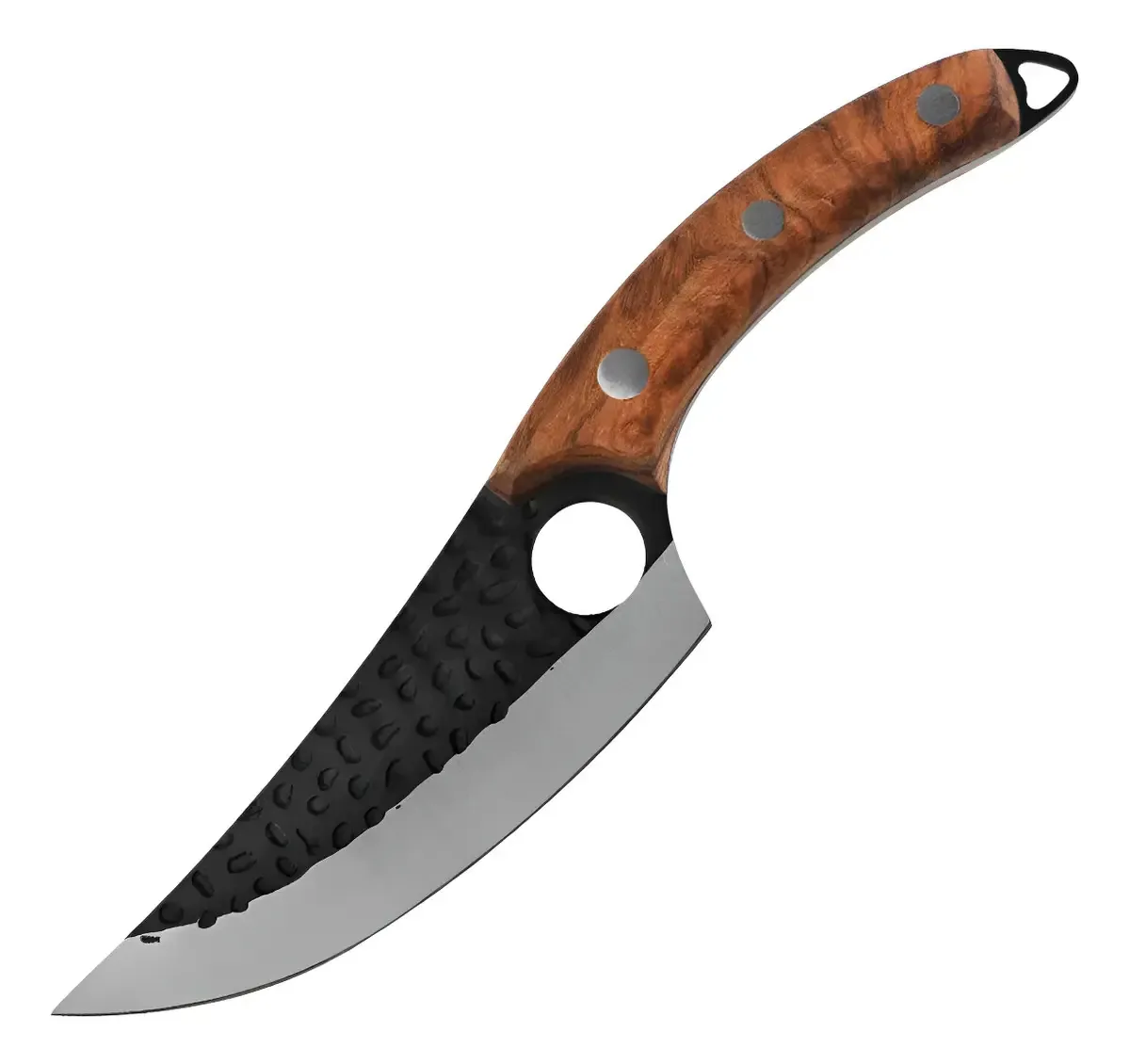 Adaga Antiga Faca Olho de Tigre Churrasco Inox 31cm Cabo Madeira