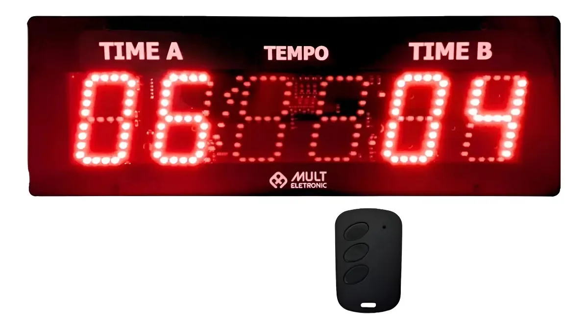 Placar Eletrônico Digital LEDSEE 6 Dígitos Com Controle Sem Fio