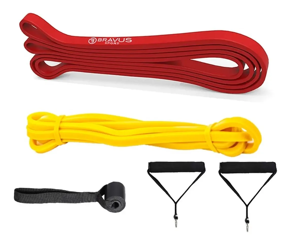 Kit Super Bands Light Ultra Leve & Leve Elástico Musculação