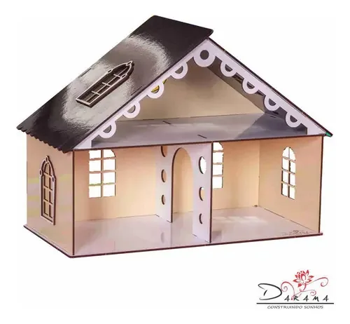 Kit Casa Bonecas E 20 Moveis Para Decoração Lily Crem Darama