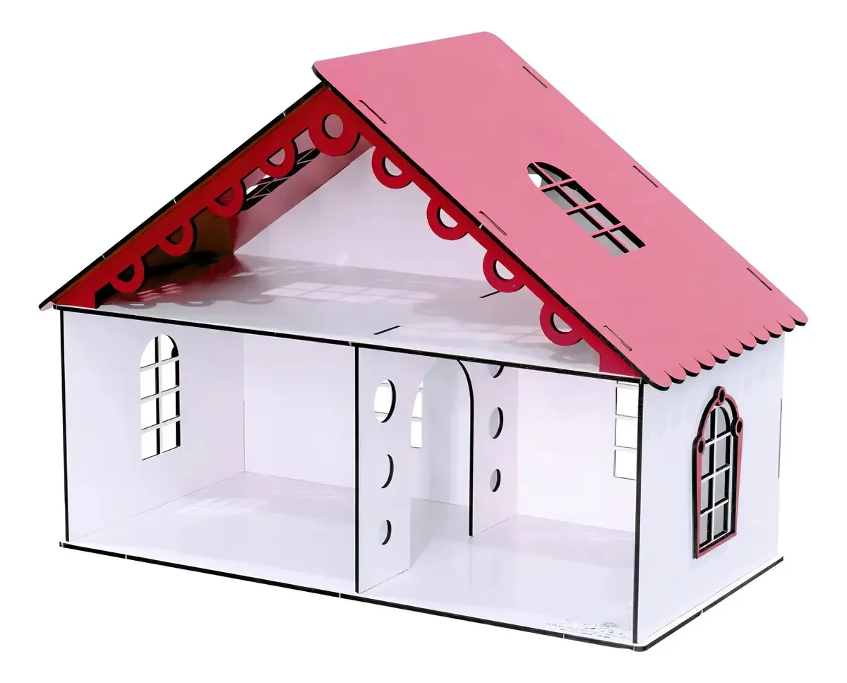 Casinha de Bonecas MDF 3mm Lily Rubrum Darama para Mini Bonecas
