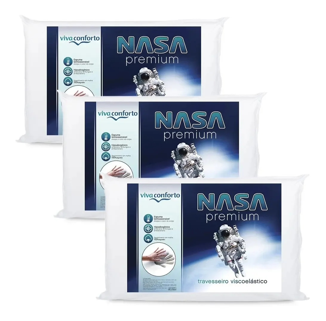 Kit 3 Travesseiros Nasa Viva Conforto