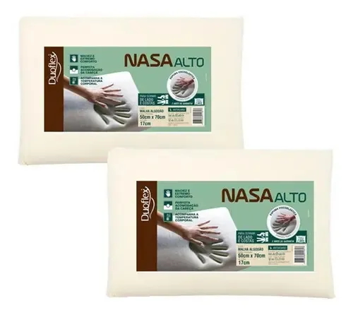 Kit 2 Travesseiros Nasa Alto Duoflex