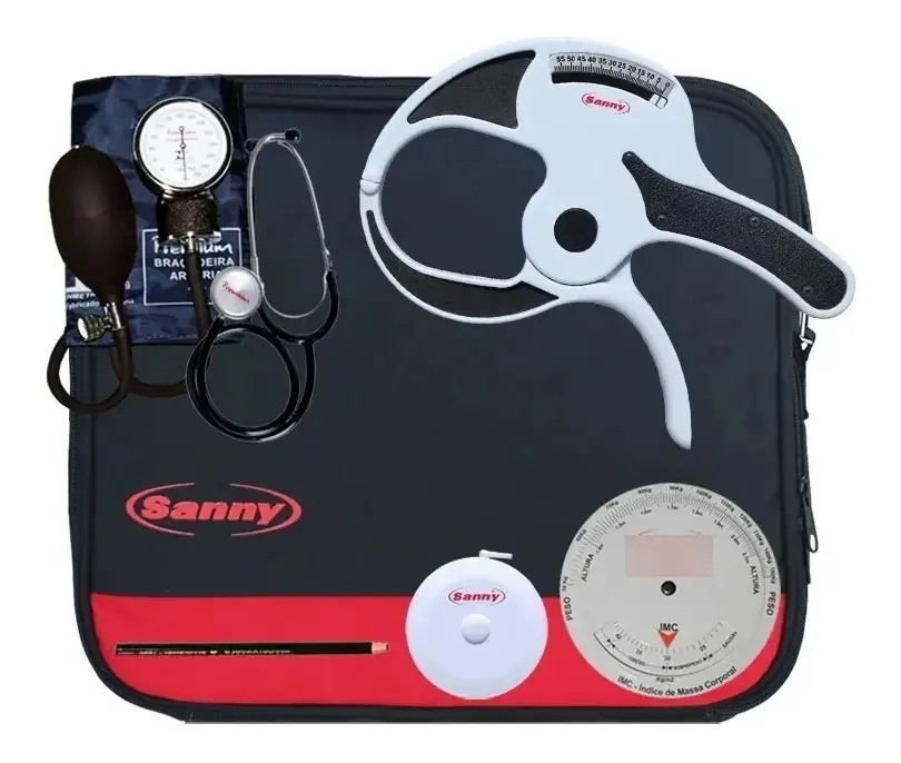 Kit Avaliação Física Sanny Adipômetro Trena Estetoscópio Completo