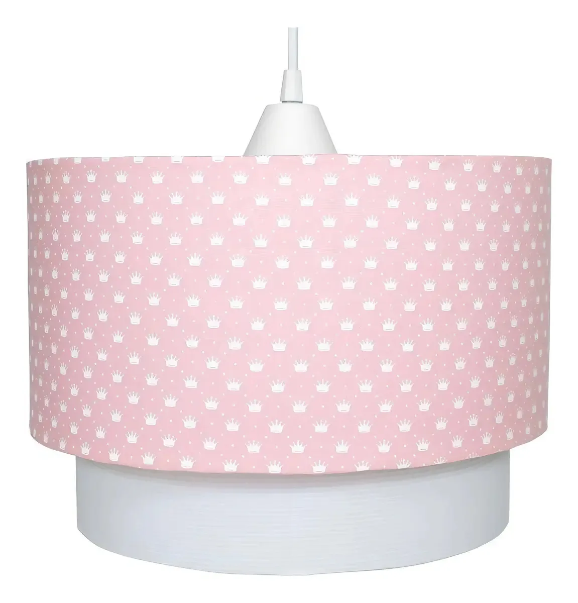 Lustre Pendente Princesa Coroas Rosa Quarto Bebê Menina