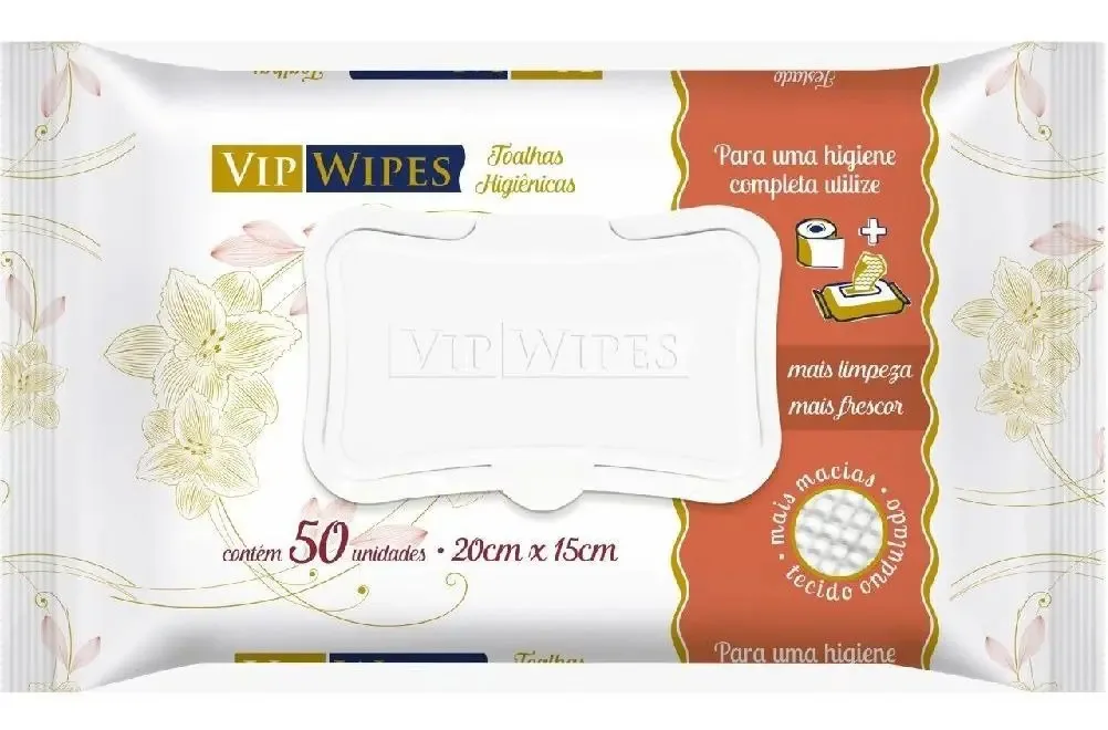 Toalhas Umedecidas Vip Wipes C/50