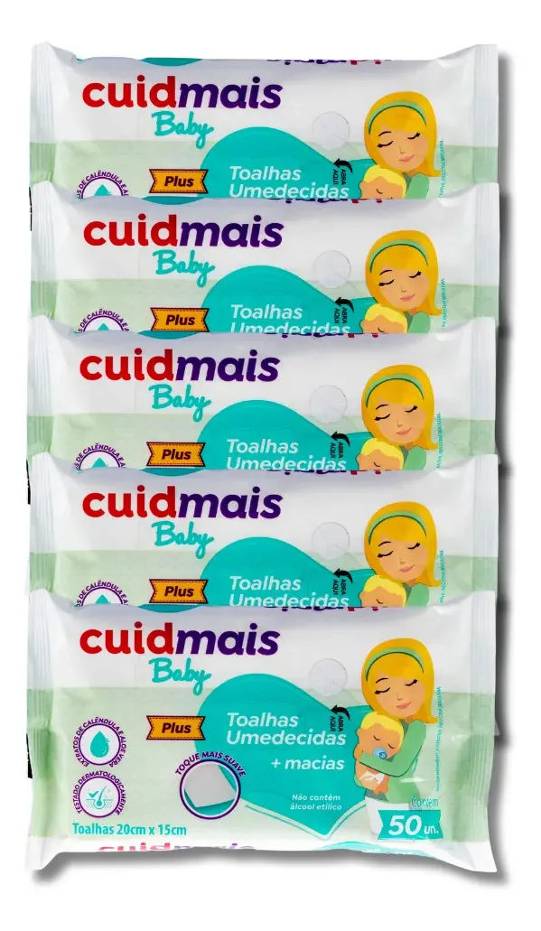 Toalhas umedecidas Cuidmais Plus pacote x 1