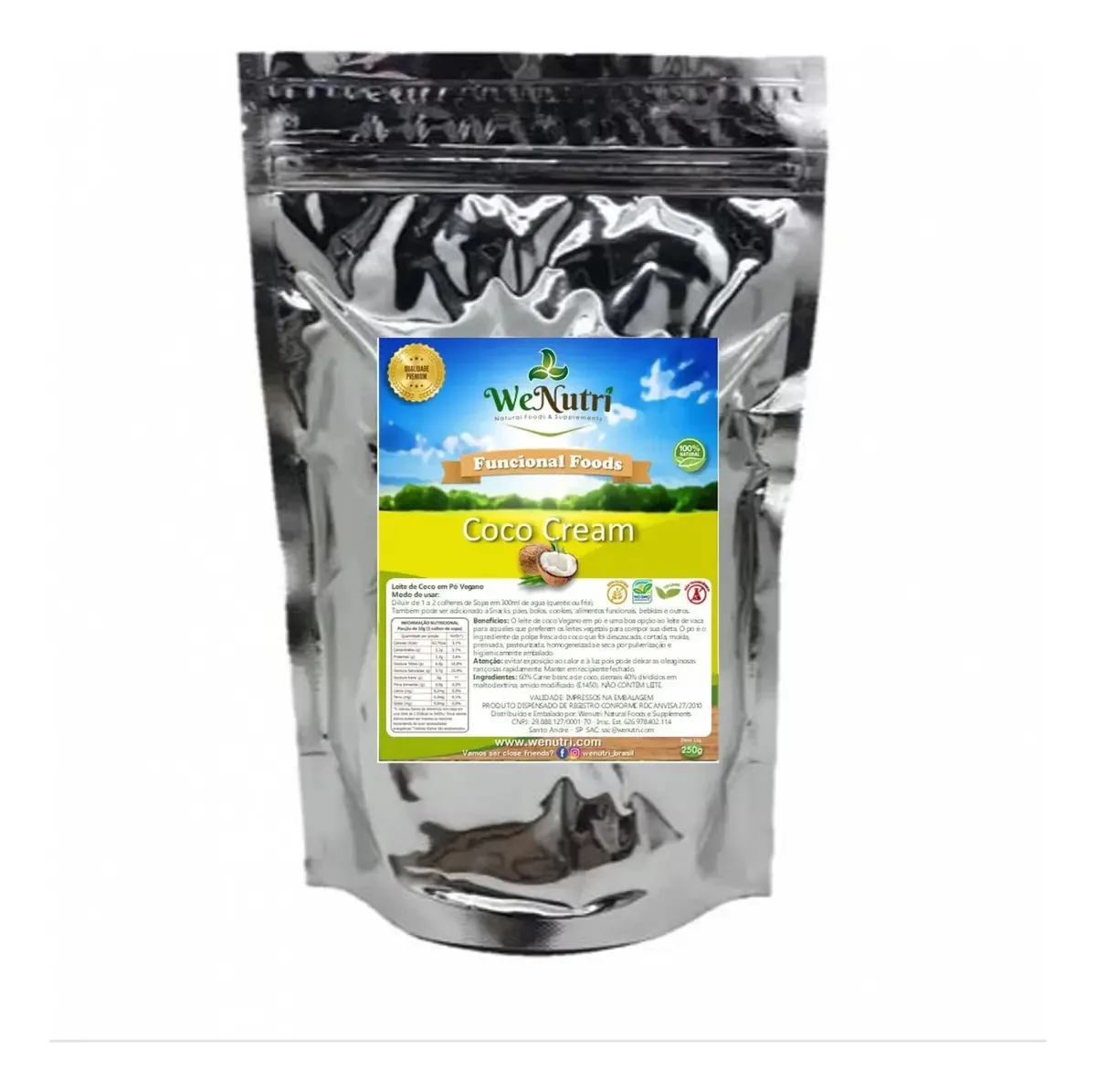Leite De Coco Em Pó Vegano 250g Wenutri