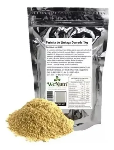 Farinha De Linhaça Dourada 500g Wenutri Com