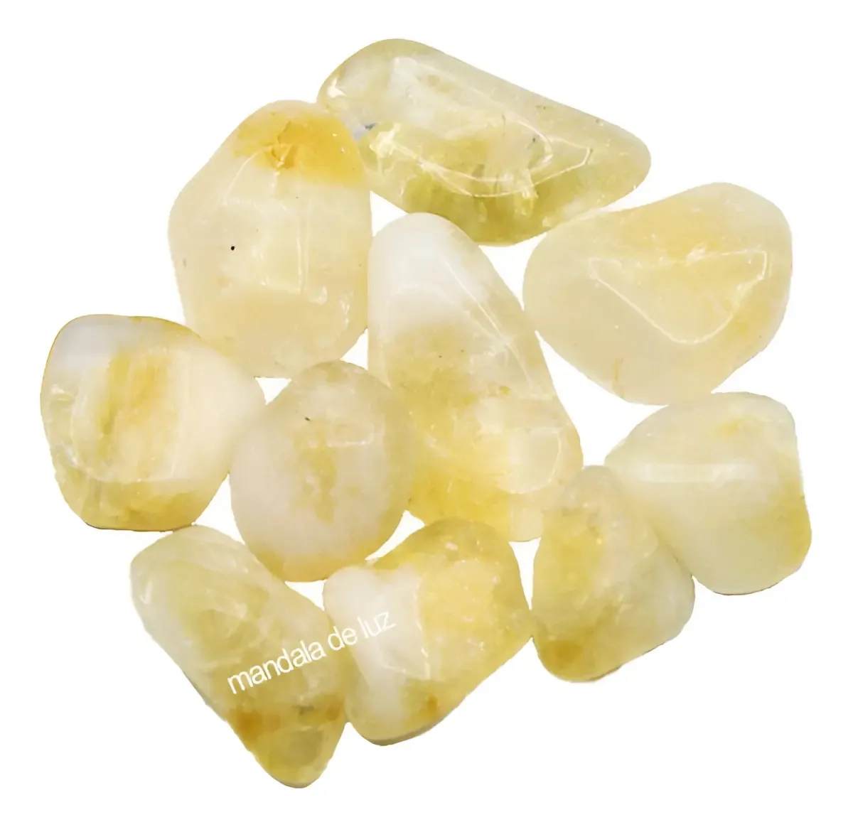 Kit Pedras Citrino Mandala de Luz Energia Prosperidade Amuleto Amarelo
