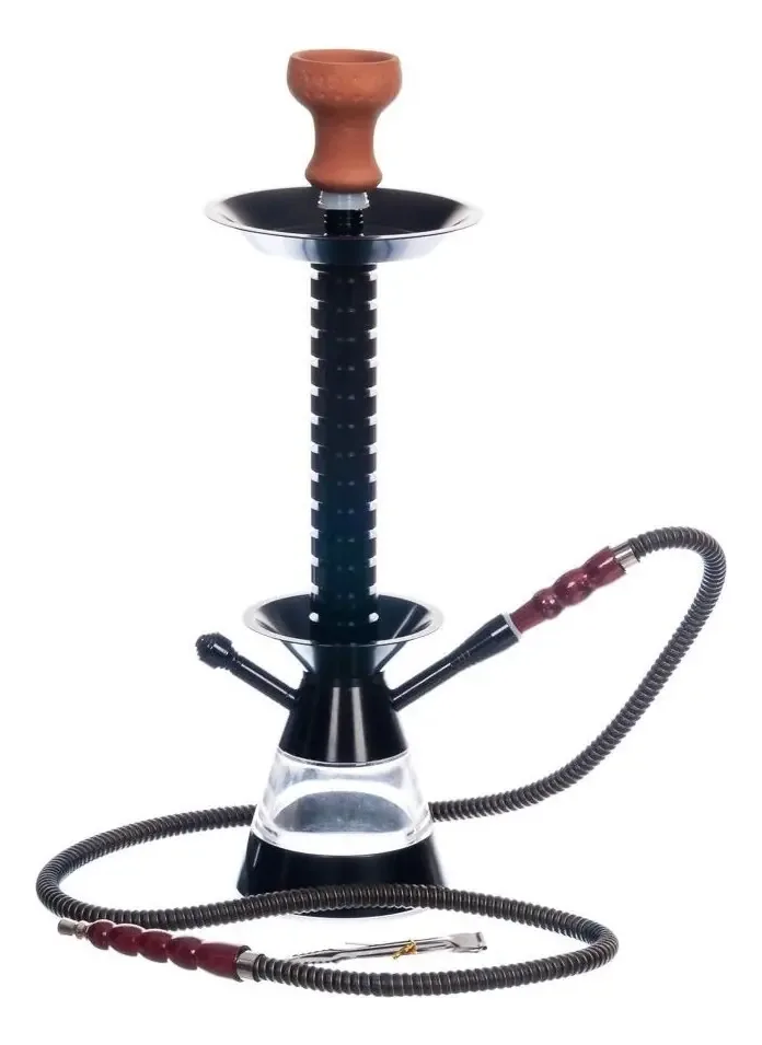 Narguilé 46cm 1 Saídas Mangueira + Pegador Cor Preto