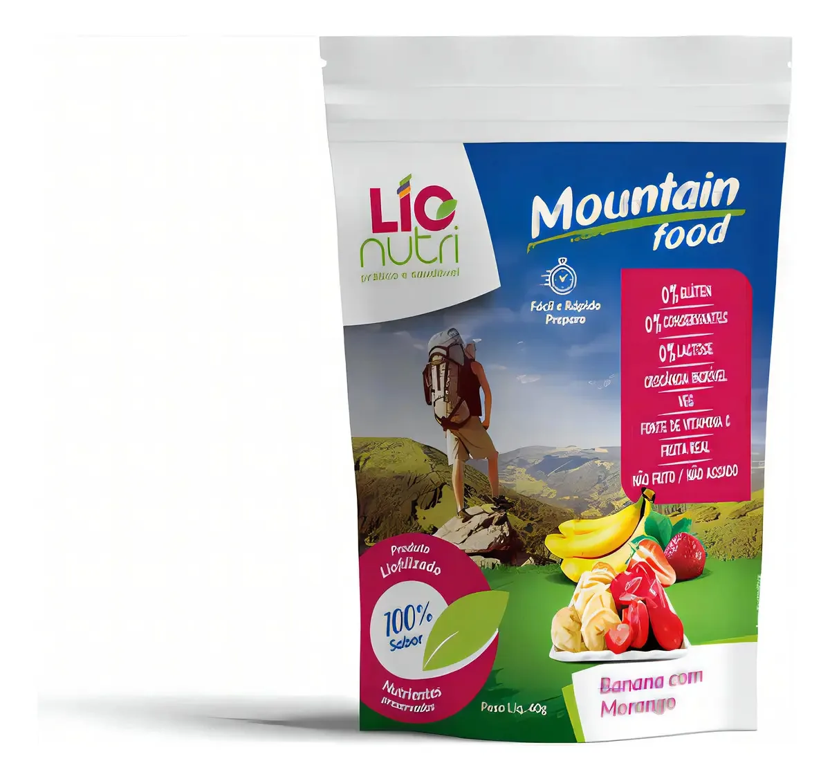 Comida Liofilizada Banana Com Morango Mountain Food