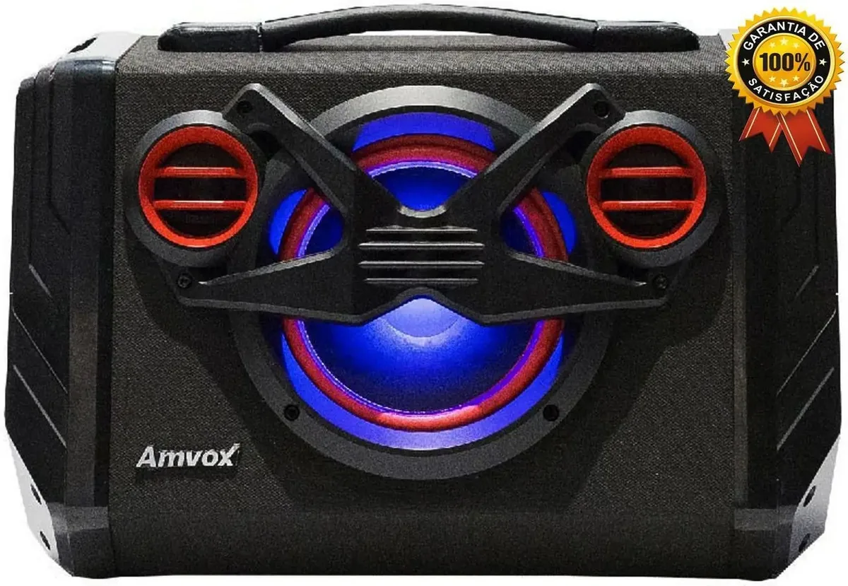Caixa Som Portátil Amplificada Bluetooth Fm Usb Amvox