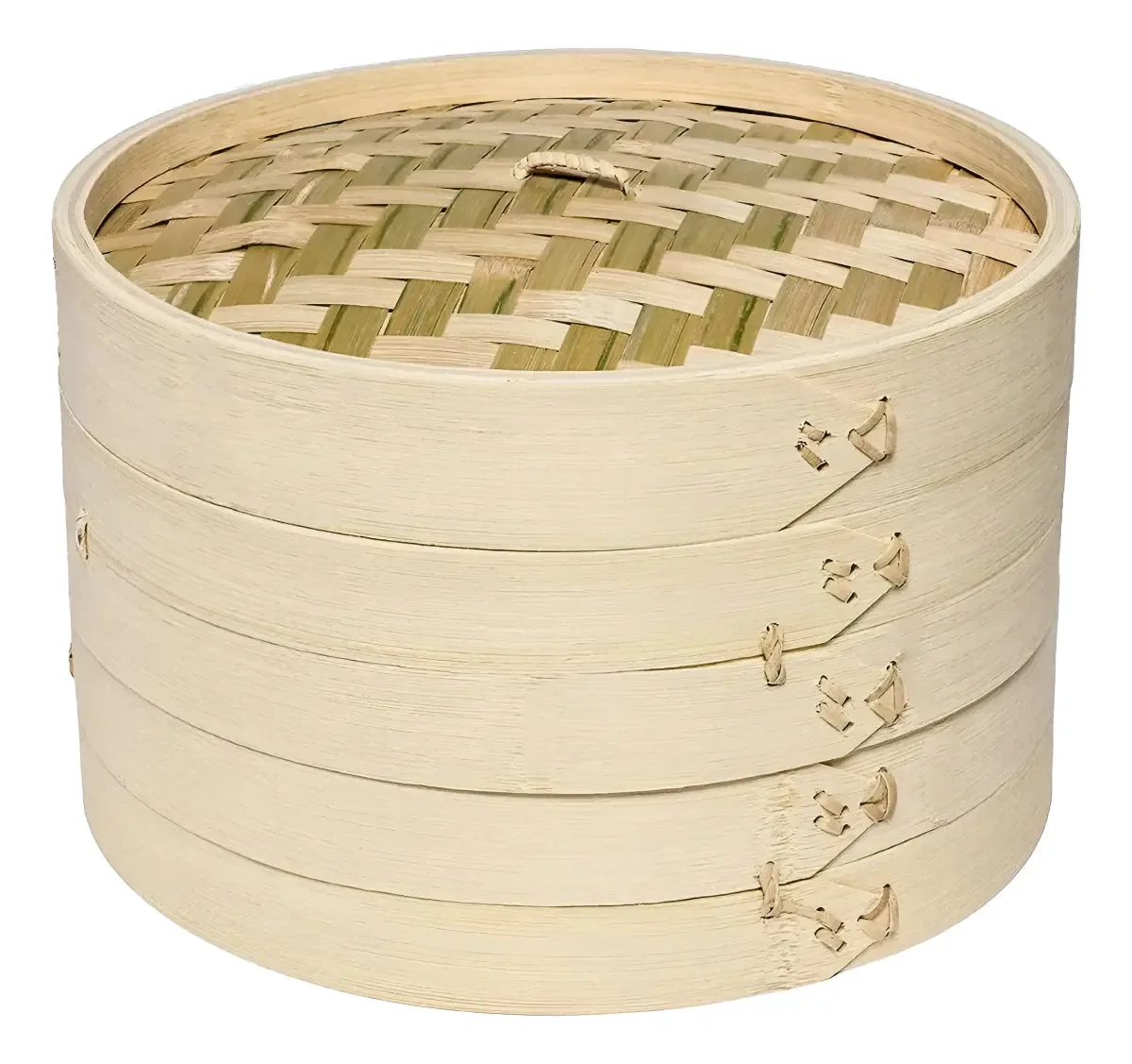 Panela De Bambu Cozimento A Vapor Saudável Guioza Cesto 30cm