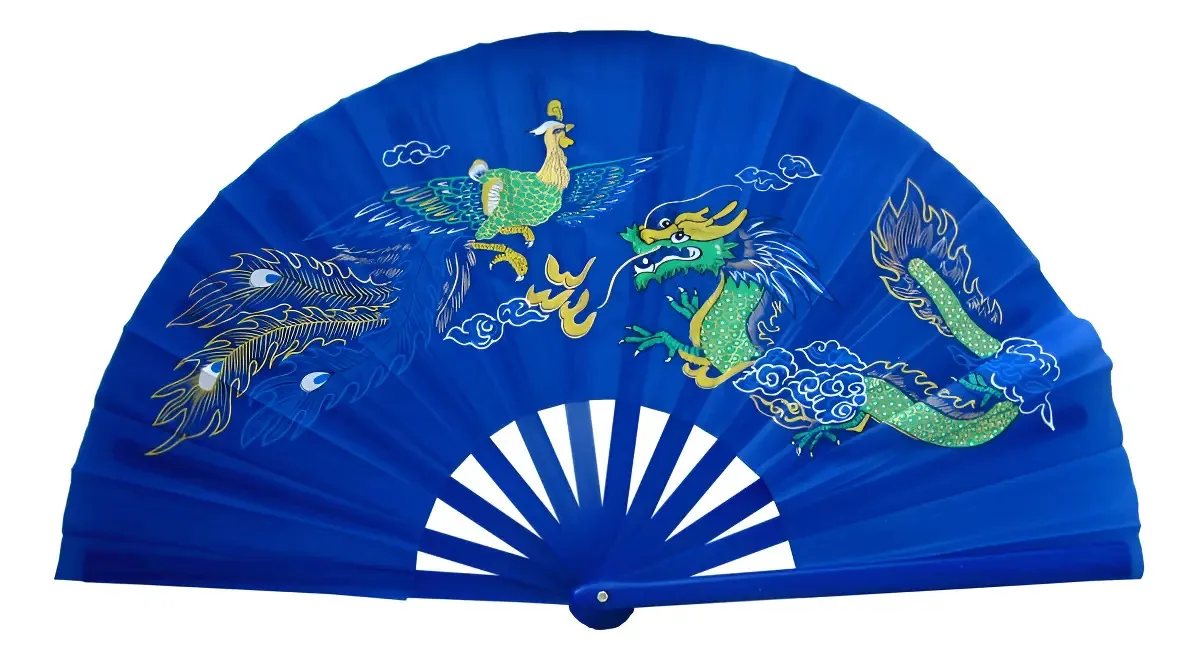 Leque Oriental Dança Kung Fu Tai Chi Chuan Azul