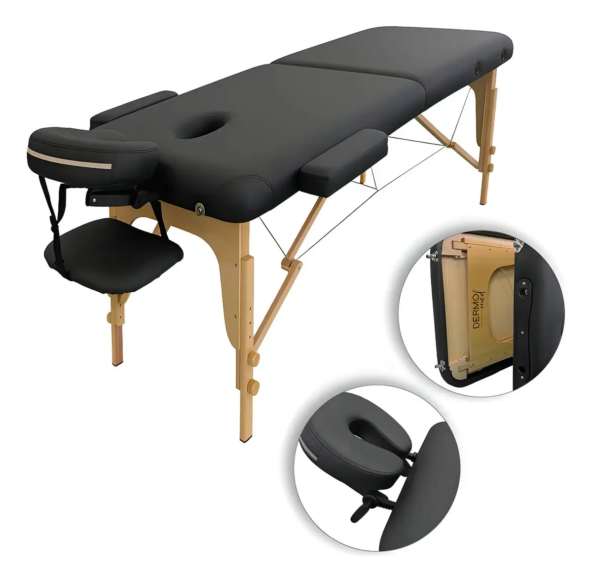 Maca Portátil Dobrável Wood Preta - Akmed Cor Preto