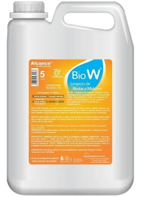Bio W Rodas E Motores 5 Litros Diluição Até 1:60 Alcance